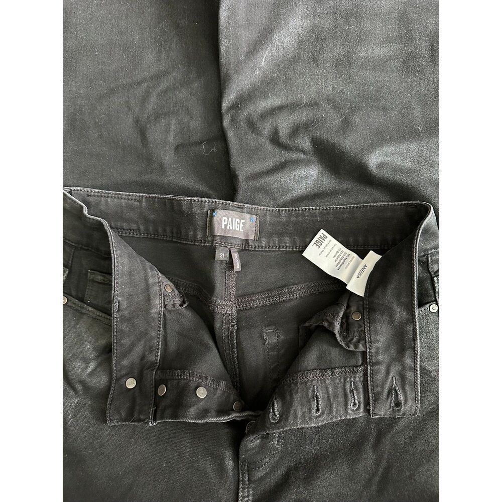 PAIGE Anessa Wide Leg Jean Black Fog Luxe Coating 31 - Picture 4 of 9